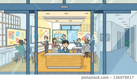 辦公室門口，一張燦爛的笑臉迎接你。 136979817