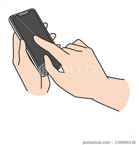 Illustration of a hand operating a smartphone Illustration of a hand operating a smartphone 136980136