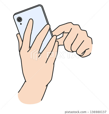 Illustration of a hand operating a smartphone Illustration of a hand operating a smartphone 136980137