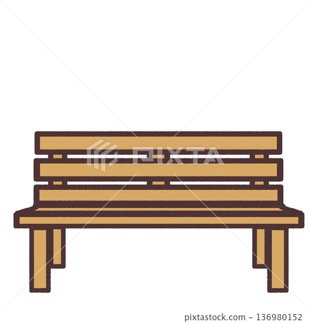 Simple wooden bench illustration 136980152