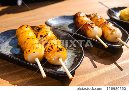 Yakitori on a skewer Yakitori on a skewer 136980360