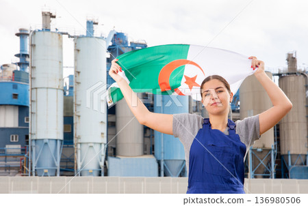 woman, female, flag 136980506