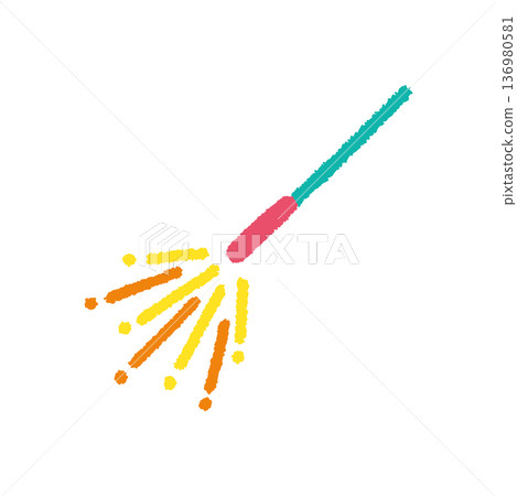 手持煙火插圖，夏季手繪簡約風格 136980581