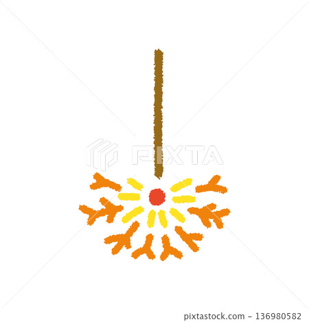 Sparkler illustration summer hand-drawn simple Sparkler illustration summer hand-drawn simple 136980582