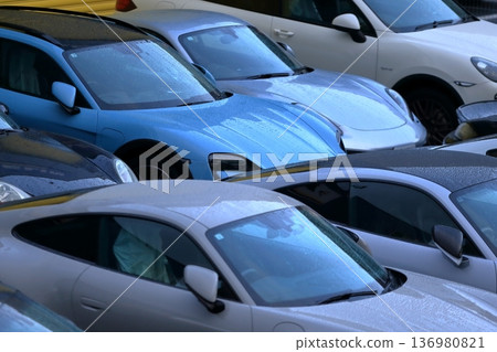 A row of German sports cars A row of German sports cars 136980821