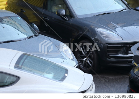 A row of German sports cars A row of German sports cars 136980823