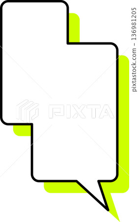 A single icon of a speech bubble with a shadow - square 136981205