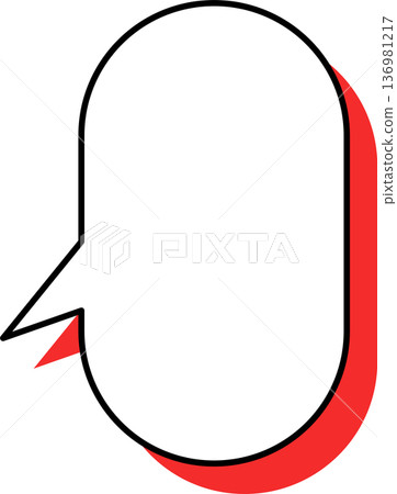 一個帶有陰影的圓形對話氣泡圖示。 136981217