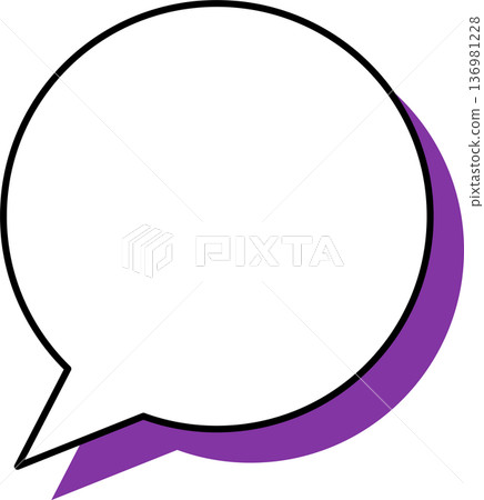 A single icon of a speech bubble with a shadow - circular A single icon of a speech bubble with a shadow - circular 136981228