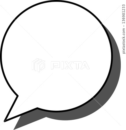 A single icon of a speech bubble with a shadow - circular A single icon of a speech bubble with a shadow - circular 136981233