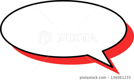 A single icon of a speech bubble with a shadow - circular 136981235