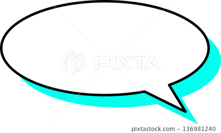 A single icon of a speech bubble with a shadow - circular 136981240