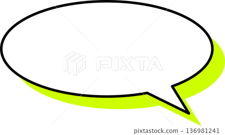 A single icon of a speech bubble with a shadow - circular 136981241