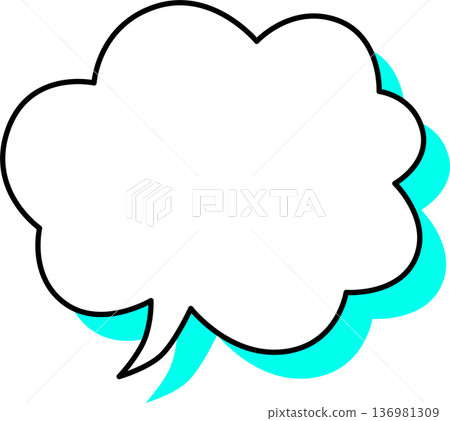 A single icon of a speech bubble with a shadow. Fluffy like a cloud. A single icon of a speech bubble with a shadow. Fluffy like a cloud. 136981309