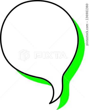 Single icon of a speech bubble with a shadow (oval shape) 136981360