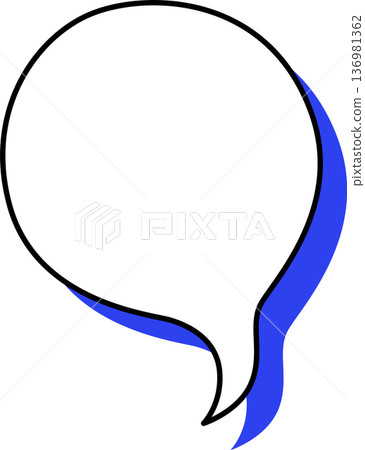 Single icon of a speech bubble with a shadow (oval shape) Single icon of a speech bubble with a shadow (oval shape) 136981362