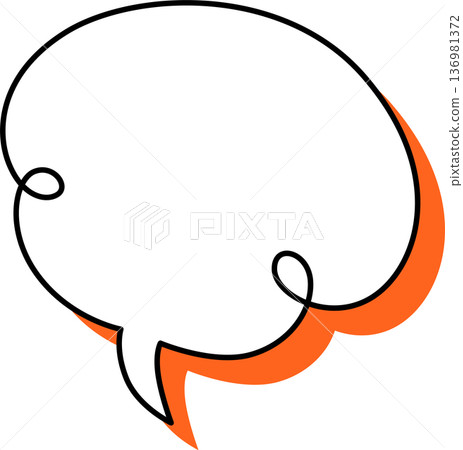 Shadowed speech bubble icon with twisted cloud Shadowed speech bubble icon with twisted cloud 136981372