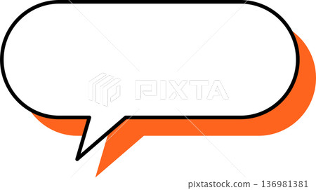 Single icon of a speech bubble with a shadow (oval shape) Single icon of a speech bubble with a shadow (oval shape) 136981381