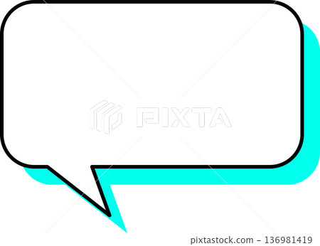 A single icon of a speech bubble with a shadow - square A single icon of a speech bubble with a shadow - square 136981419