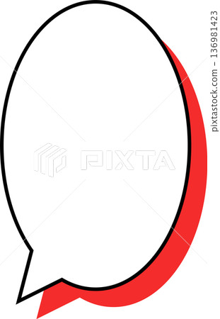 Single icon of a speech bubble with a shadow (oval shape) 136981423