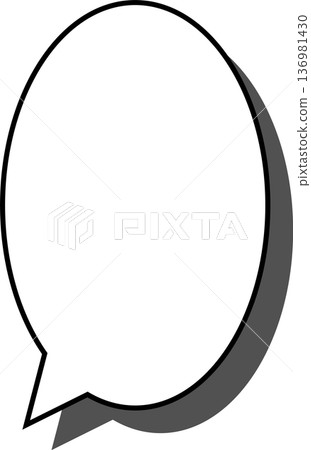 帶有陰影的對話氣泡（橢圓形）單一圖標 136981430