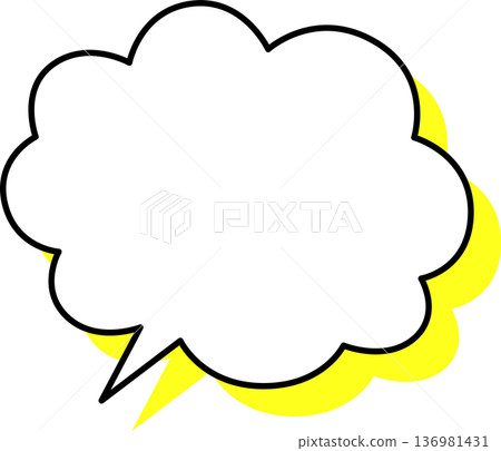 帶有陰影的蓬鬆對話框圖標 136981431