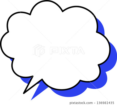 Fluffy single icon of a speech bubble with a shadow Fluffy single icon of a speech bubble with a shadow 136981435
