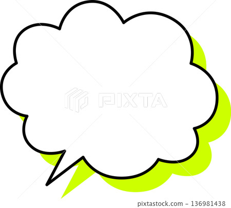 Fluffy single icon of a speech bubble with a shadow Fluffy single icon of a speech bubble with a shadow 136981438