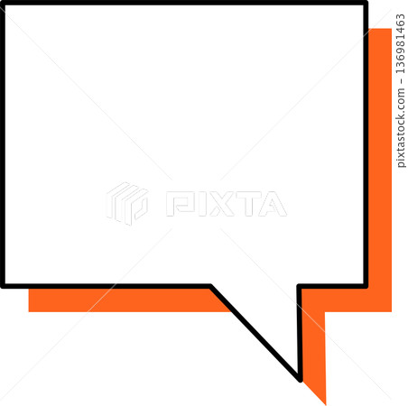 一個帶有陰影的方形對話氣泡圖標 一個帶有陰影的方形對話氣泡圖標 136981463