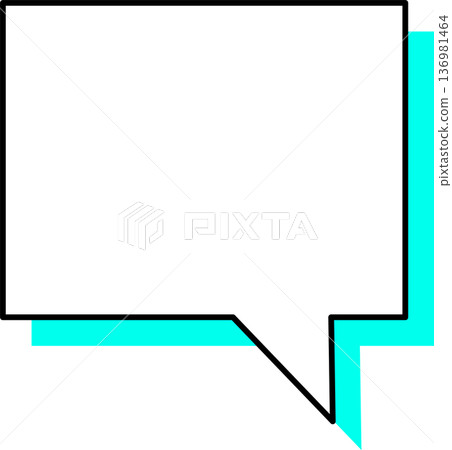 一個帶有陰影的方形對話氣泡圖標 一個帶有陰影的方形對話氣泡圖標 136981464