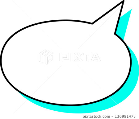 帶有陰影的對話氣泡（橢圓形）單一圖標 136981473