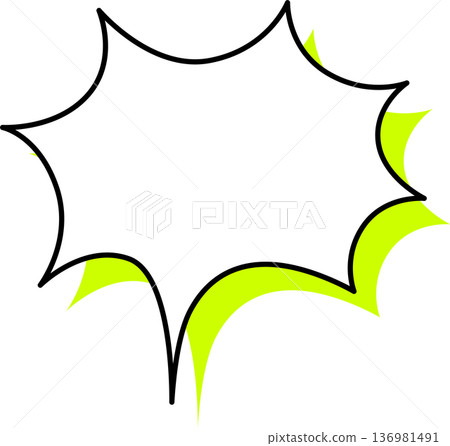 A single icon of a speech bubble with a shadow - Spiky 136981491