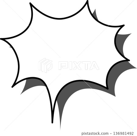 A single icon of a speech bubble with a shadow - Spiky A single icon of a speech bubble with a shadow - Spiky 136981492