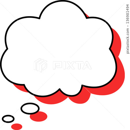 A single icon of a speech bubble with a shadow. Fluffy like a cloud. A single icon of a speech bubble with a shadow. Fluffy like a cloud. 136981494