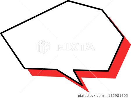 Single icon of a speech bubble with a shadow - polygonal Single icon of a speech bubble with a shadow - polygonal 136981503