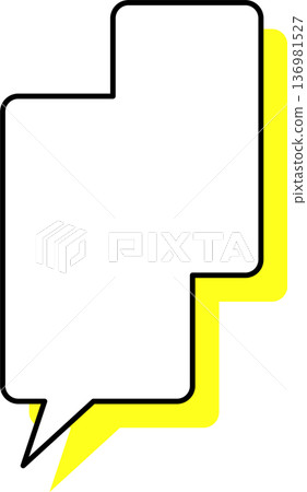 A single icon of a speech bubble with a shadow - square 136981527