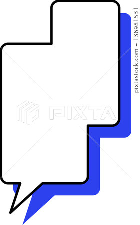 A single icon of a speech bubble with a shadow - square 136981531