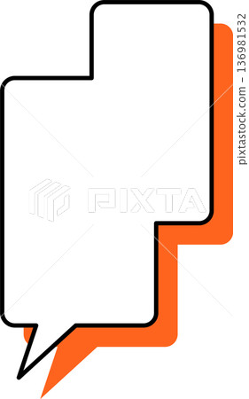 A single icon of a speech bubble with a shadow - square 136981532