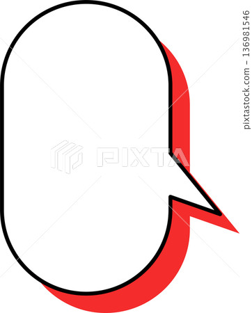 帶有陰影的對話氣泡(橢圓形)單一圖標 帶有陰影的對話氣泡(橢圓形)單一圖標 136981546