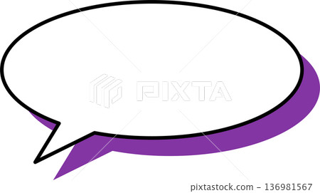 Single icon of a speech bubble with a shadow (oval shape) Single icon of a speech bubble with a shadow (oval shape) 136981567