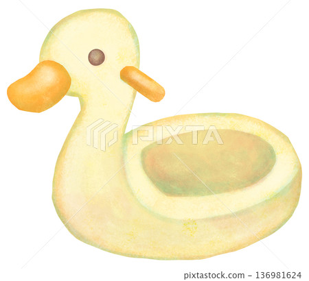 簡單的鴨子便盆嬰兒用品插圖 136981624