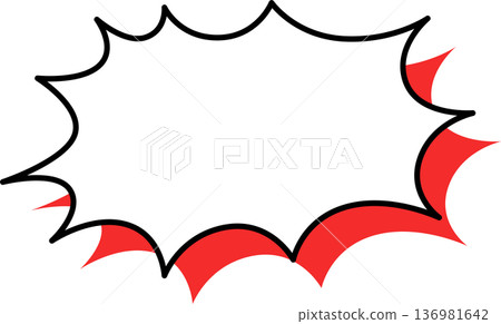 A single icon of a speech bubble with a shadow - Spiky A single icon of a speech bubble with a shadow - Spiky 136981642
