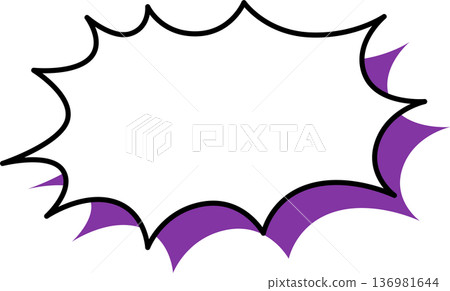 A single icon of a speech bubble with a shadow - Spiky 136981644