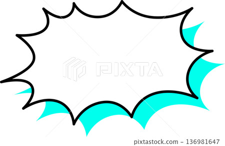 一個帶有陰影的對話框圖示 - 尖刺 136981647