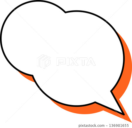 A single icon of a speech bubble with a shadow - a fluffy circle A single icon of a speech bubble with a shadow - a fluffy circle 136981655