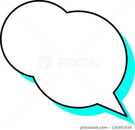 A single icon of a speech bubble with a shadow - a fluffy circle A single icon of a speech bubble with a shadow - a fluffy circle 136981656