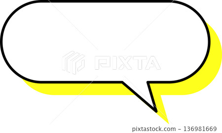 帶有陰影的對話氣泡（橢圓形）單一圖標 136981669