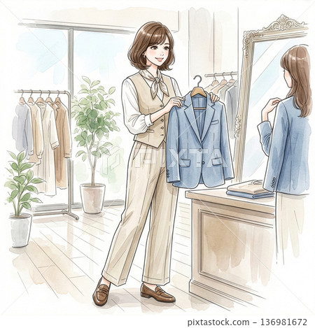 Apparel shop clerk Apparel shop clerk 136981672