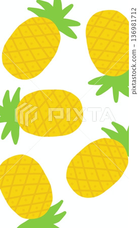 Bright Yellow Pineapple Illustration Bright Yellow Pineapple Illustration 136981712