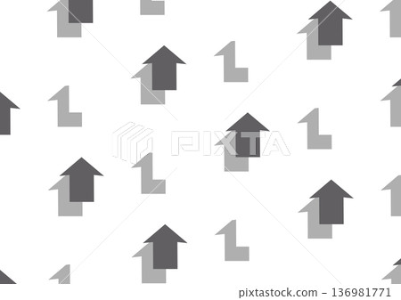 [透明背景] 圖案由規則排列的白色和灰色向上箭頭組成 136981771